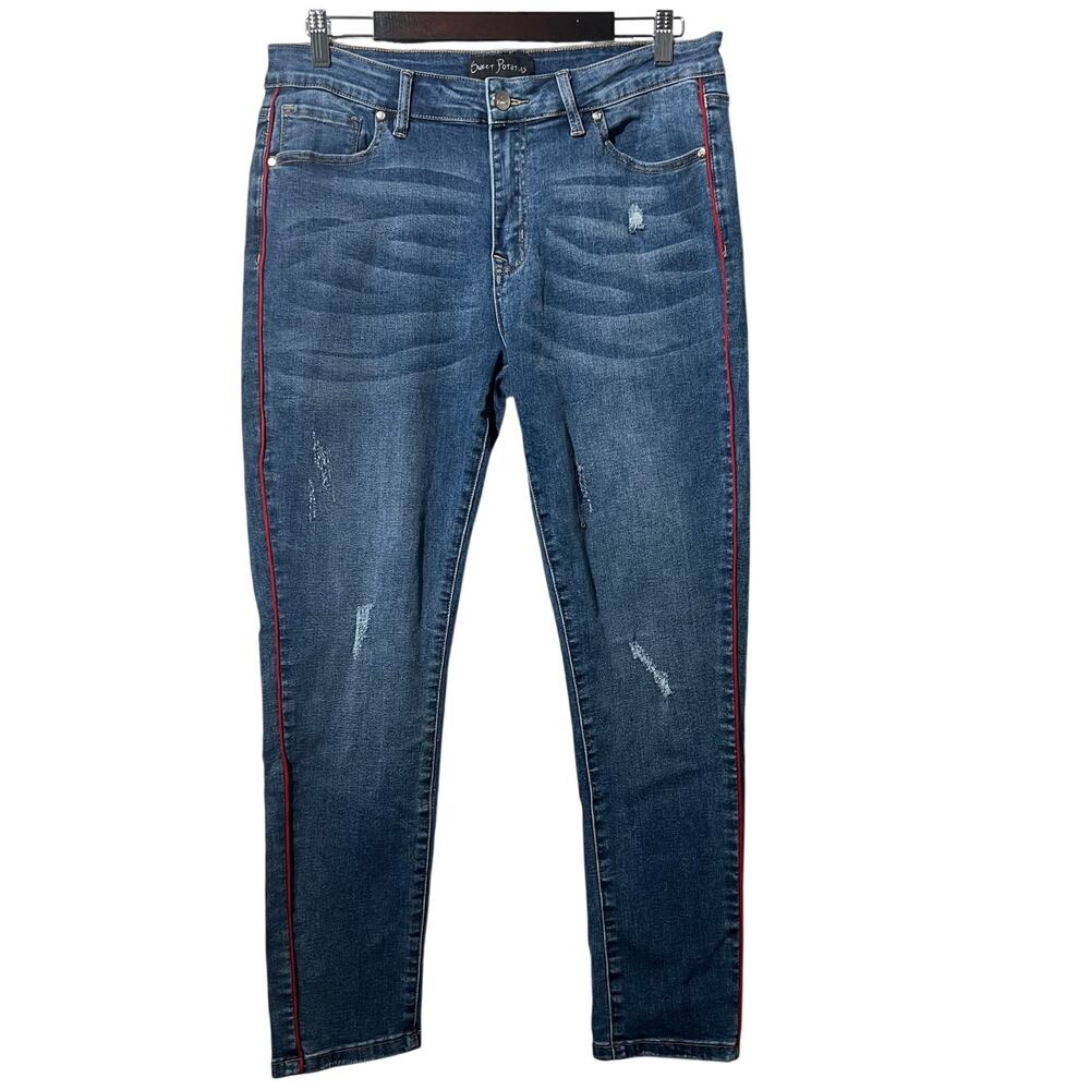 Sweet Potatoes Jeans Women's Plus Size 18 Blue High Rise Straight Leg Ankle